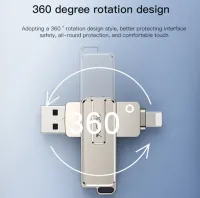 Clé USB 64Go/128Go, dual port Lightning et USB3.0, Yesido FL16