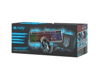 COMBO GAMING FURY THUNDERJET 4 IN 1 CLAVIER+SOURIS+CASQUE+TAPIS