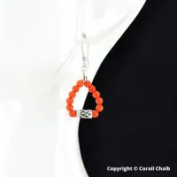 Boucle d’oreille Corail en Perles