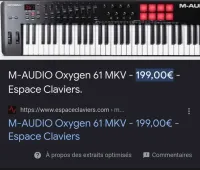 Clavier Midi M-AUDIO OXYGEN 61 MKV