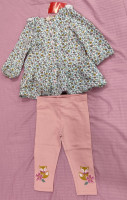 dresses-robe-avec-pantalon-ensemble-ecru-fleurie-pour-fille-de-18-mois-la-marque-du-pareil-au-meme-dorigine-sidi-moussa-alger-algeria