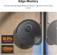 Robot aspirateur laveur avec station de vidange  qrevo plus - 7000pa - 90 min autonomie noir/blanc