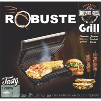  Grill & Panineuse Robuste TASTY - 1000W - revêtement antiadhesif