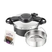 Seb Cocotte P4705105 5L 2-en-1 Dou Ultra Resist Effet Pierre + livre recettes
