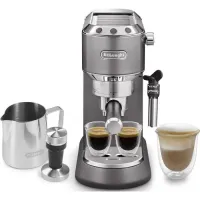 machine à café DELONGHI DEDICA METALLICS 15 BARS avec tasses ET BUSE VAPEUR(BEIGE / NOIR )