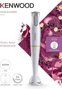 Bras Mixeur plongeant KENWOOD 600W -  Blanc avec tasses-HBP02