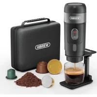 HiBREW H4A Machine à café portable,3en1: nespresso, dolce gusto, café moulu, 15 BARS, Sac et Support