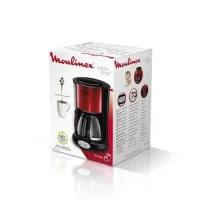 Moulinex Cafetière filtre programmable FG362D10 inox rouge - 1,25 L 10 tasses - 1000w