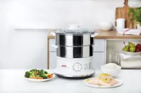Cuiseur vapeur SEB , 2 BOLS INOX, CUISSON VAPEUR, MINUTEUR VC145100 SEB قدر بخار ، TIMER VC145100