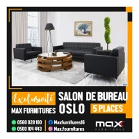 SALON DE BUREAU - CUIR SYNTHETIQUE - OSLO - 5 PLACES