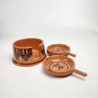 Cendrier en terre cuite motifs berbères 