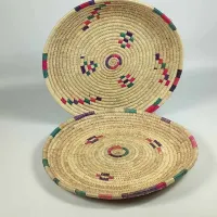 Grande corbeille rafia tissée a la main