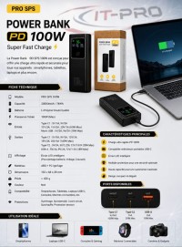بطاريات-power-bank-super-fast-100w-20-000mah-avec-afficheur-type-c-بجاية-الجزائر
