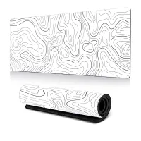 Mouse Pad White Topographic Contour 400-900-2Mm