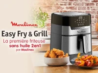 Friteuse MOULINEX EASY FRY & GRILL DIGITAL 2 EN 1 FRITEUSE SANS HUILE AIR FRYER INOX EZ505D10