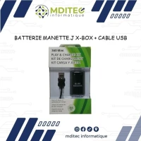 CHARGEUR + KIT CHARGEUR + BATTERIE + CABLE USB POUR XBOX 360