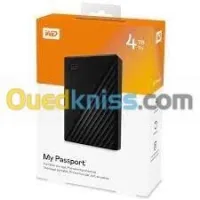 WD MY PASSPORT 4 TB - Disque Dur Externe USB 3.2 - Noir - 