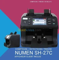 COMPTEUSE NUMEN SH-27C - COMPTEUSE MONOPOCHE - DÉTECTION DE FAUX BILLETS - ÉCRAN LCD - NOIR