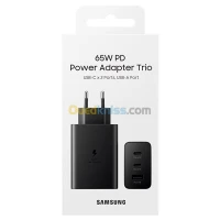 SAMSUNG POWER ADAPTER TRIO PD 65 Watt - Chargeur Noir -  