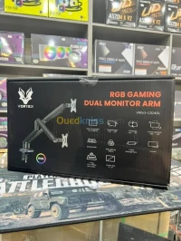 VORTEX VRX63-C024GL - SUPPORT DOUBLE ÉCRAN LED - 17 À 32 - RGB - VESA 75100 - FIXATION BUREAU