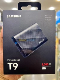 SAMSUNG SSD PORTABLE T9 1TO - DISQUE DURE EXTERNE - TYPE C- SUPER FAST - 2000 MOS - ETANCHE - BLACK