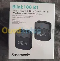 SARAMONIC BLINK100 B1 - MICROPHONE SANS FIL - ULTRA COMPACT - DUAL CHANEL - 2.4 GHZ -USB-C - BLACK 