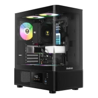GAMDIAS ATLAS E2 CG- BOÎTIER MOYEN TOUR ATX - PANNEAU VERRE TREMPÉ - 4 X ARGB 120 MM - USB 3.0 -NOIR