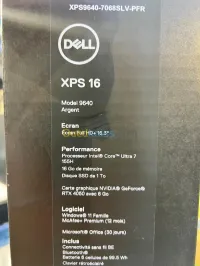 DELL XPS 16 9640 - INTEL ULTRA 7 155H - 16GB- 1TO SSD - 16.3" FHD+ - RTX 4050 6GB - WIN 11