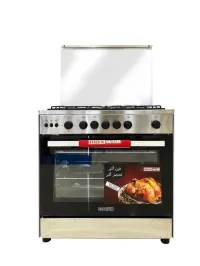 Cuisinière Maxwell 5 Feux En Inox. 80cm. Chaleur Tournante, Catalyseur, Thermocouple 