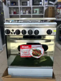 Cuisinière Géant Italiano 4 Feux En Inox. 60cm. Double vitrage. Tourne Broche. Thermocouple