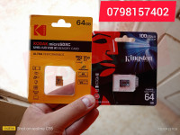 بطاقة-الذاكرة-kingston-kodak-lexar-carte-memoire-64-gb-original-class-10-a1-jamais-utilisees-وادي-ارهيو-غليزان-الجزائر