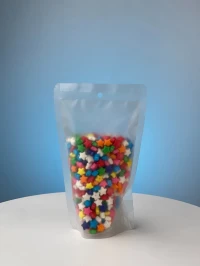 أكياس دوي باك بدون سحاب غلق لون شفاف مضبب Sac Doypack sans zip couleur Transparent mat