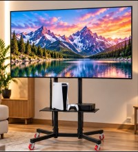 آخر-support-tv-mobile-sur-roulettes-avec-etagere-gm-قسنطينة-الجزائر