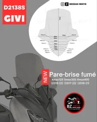 Visier fumé Givi D2138S moto Yamaha X-Max 125-300-400 