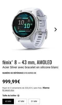 Garmin fēnix 8 S AMOLED saphir 
