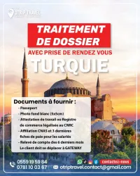 Traitement de dossier visa Turquie معالجة ملف تأشيرة تركيا