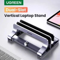 UGREEN - Vertical Laptop Stand for Desk Dual Slot, Ajustable en Aluminum