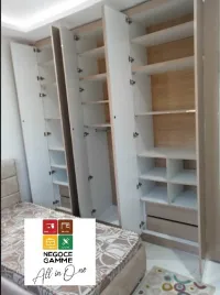 Placard Armoire Dressing sur mesure en bois d'importation Plan 3D et installation خزائن حسب الطلب