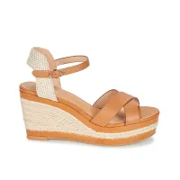 SANDALES ANDRÉ FEMME SAND CUIR MARRON BEIGE
