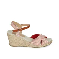 SANDALES ANDRÉ FEMME PAULETTA TEXTILE ROUGE