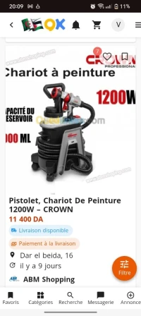 Pistolet de Peinture à Chariot pas 11000 mais 5500