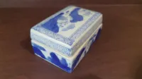 Vintage boite en porcelaine de chine bleu & blanc