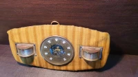 Station météà (Hygromètre, Baromètre, thermomètre) Art déco des années 40's en laiton et bois