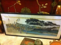 Ancien tableau japonais en soie 