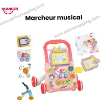 Trotteur pour bébé avec un piano et une ardoise magnétique jouet éducatif