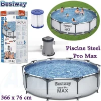 Piscine Steel Pro Max 366x76cm avec pompe filtrante Bestway