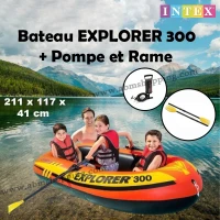 Bateau EXPLORER 300 + Pompe Et Rame 211x117x41cm | INTEX