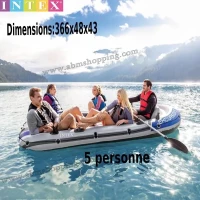 Bateau pneumatique Excursion 5 avec les rames en aluminiumet pompe à air 366x148x43 Intex