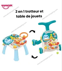 Trotteur et table de jouets 2 en 1