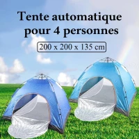 Tente automatique pour 4 personnes 200 x 200 x 135 cm (facturation disponible)